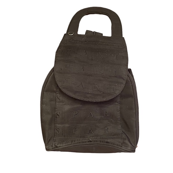 Spar Backpack/purse, black, footed bottom - Picture 1 of 9